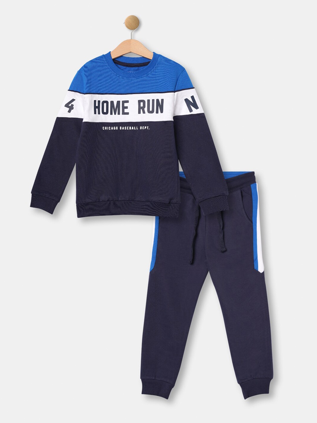 

R&B Boys Printed T-shirt with Trousers, Blue