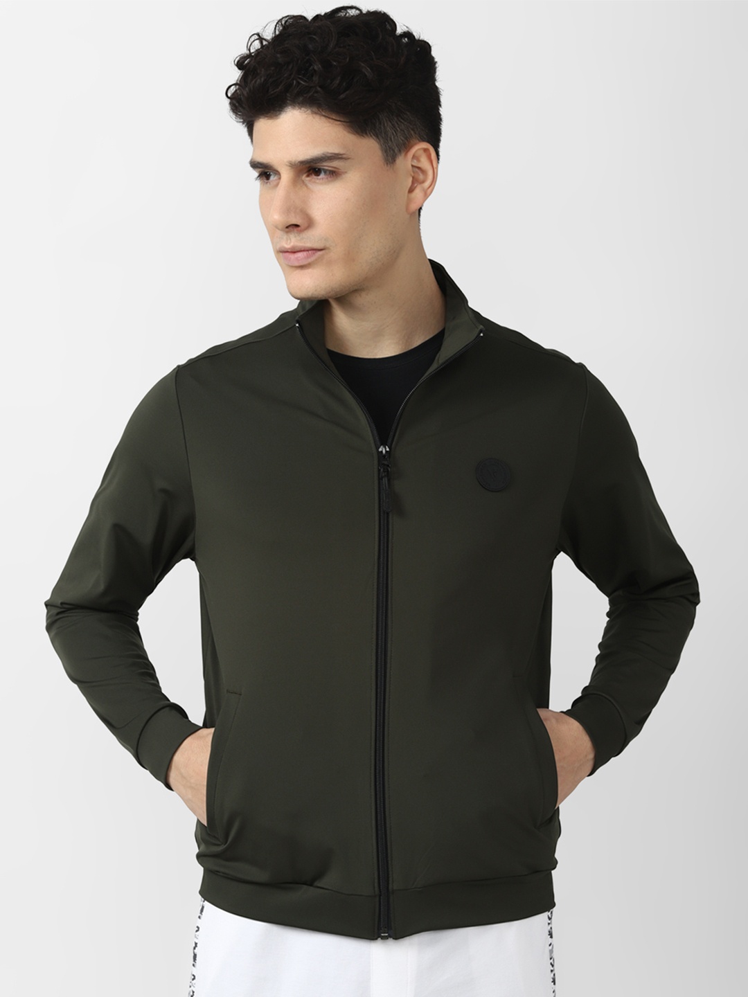 

Van Heusen Flex Men Open Front Sports Jacket, Olive