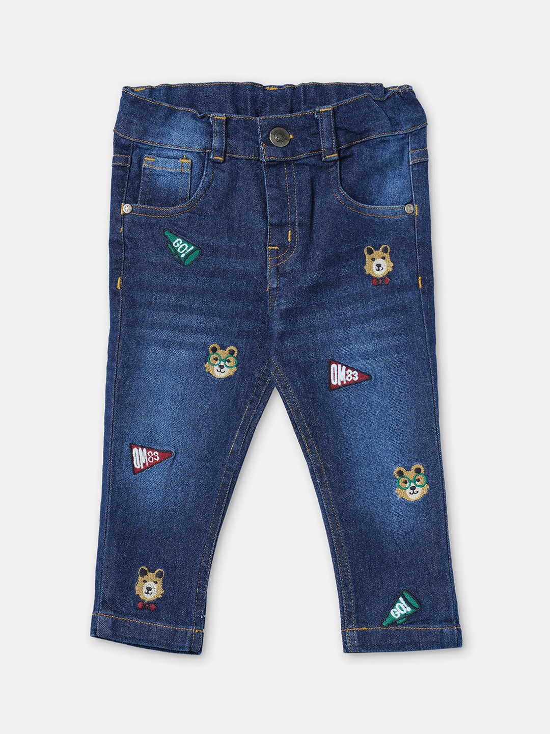 

R&B Boys Blue Light Fade Embroidered Jeans