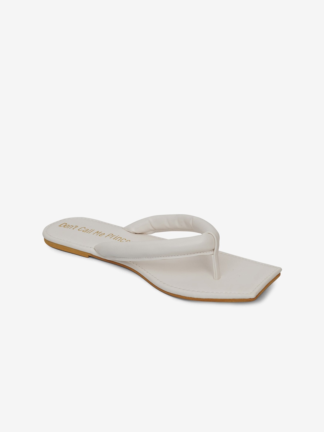 

Don't Call Me Princess Women White T-Strap Flats