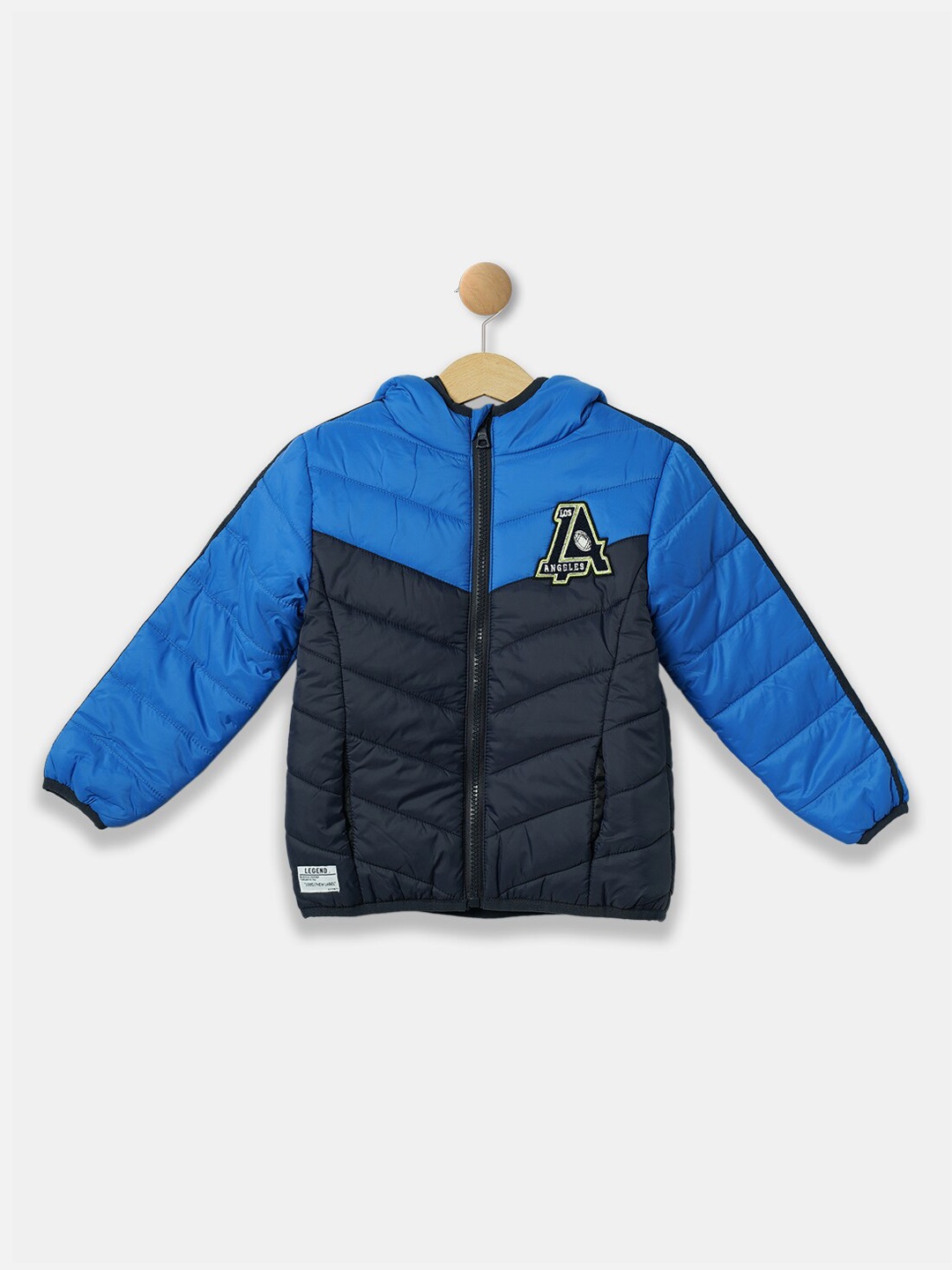 

R&B Boys Blue & Navy Blue Colourblocked Puffer Jacket
