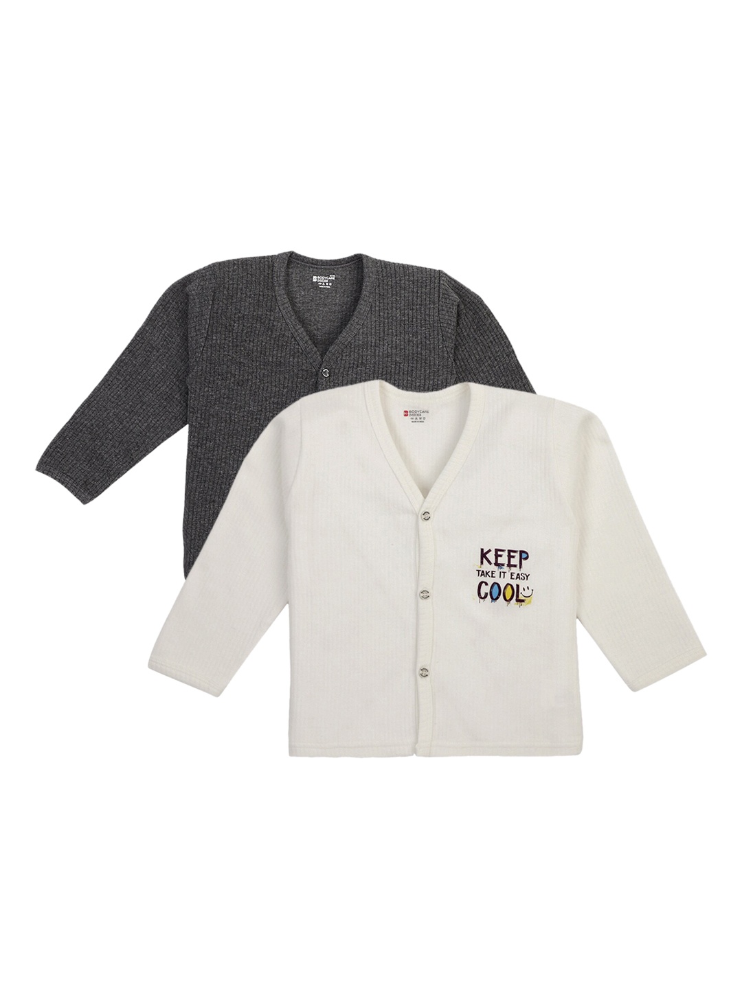 

Bodycare Kids Boys Pack Of 2 Printed Cotton Thermal Tops, Charcoal