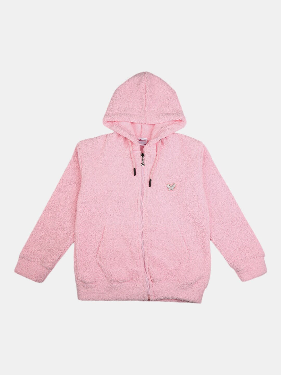 

V-Mart Girls Pink Solid Fleece Hooded Neck Top