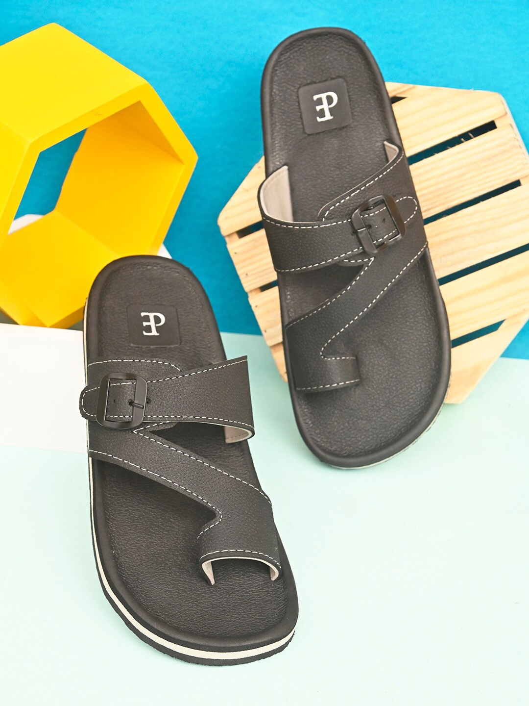 

El Paso Men Casual Slip On Flip Flops, Black