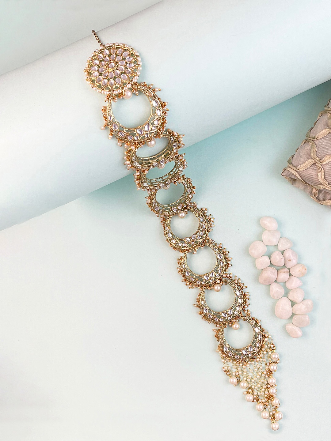 

KARATCART Gold-Plated Kundan-Studded Head Chains