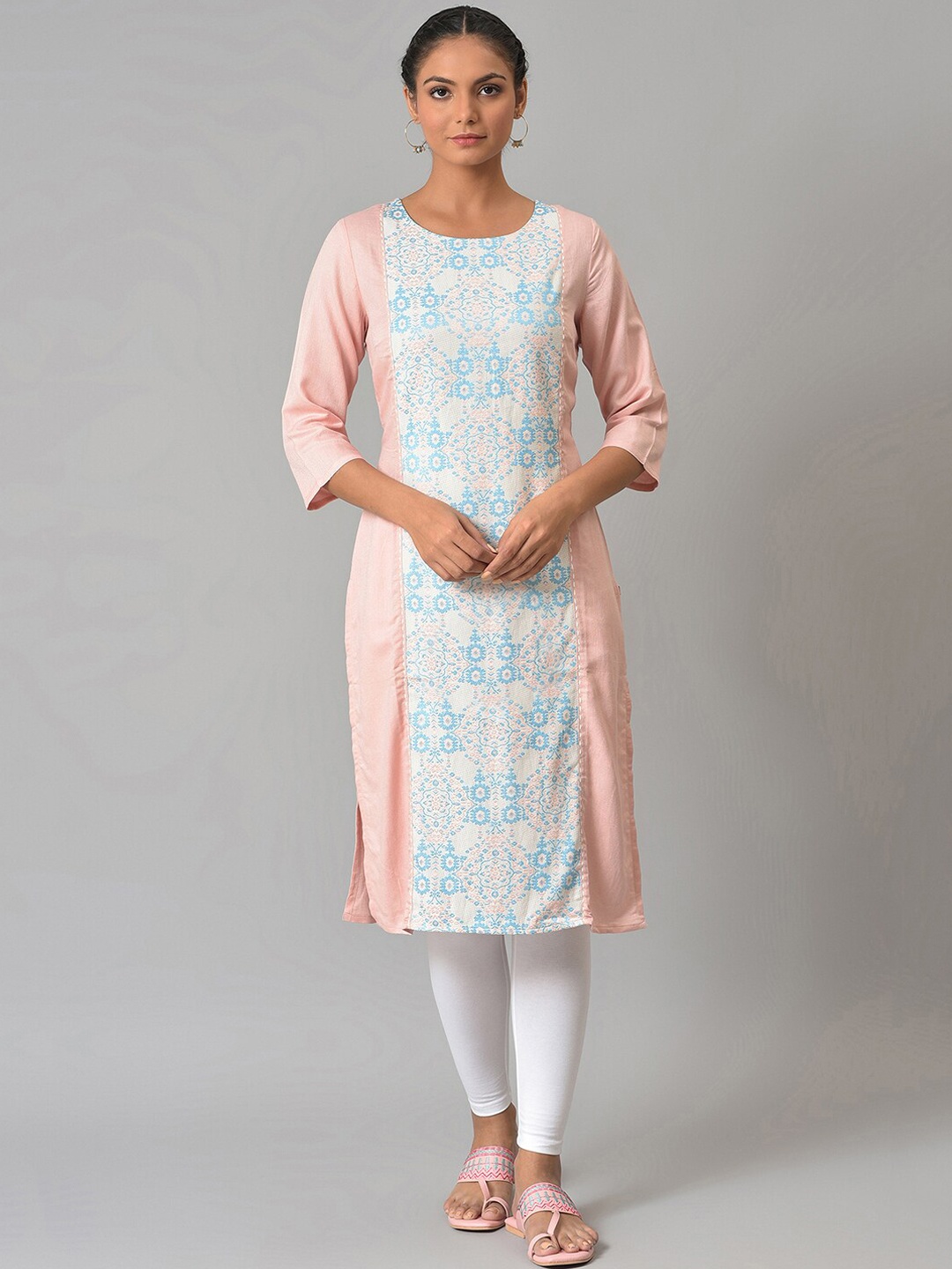 

W Women Pink Printed Kurta