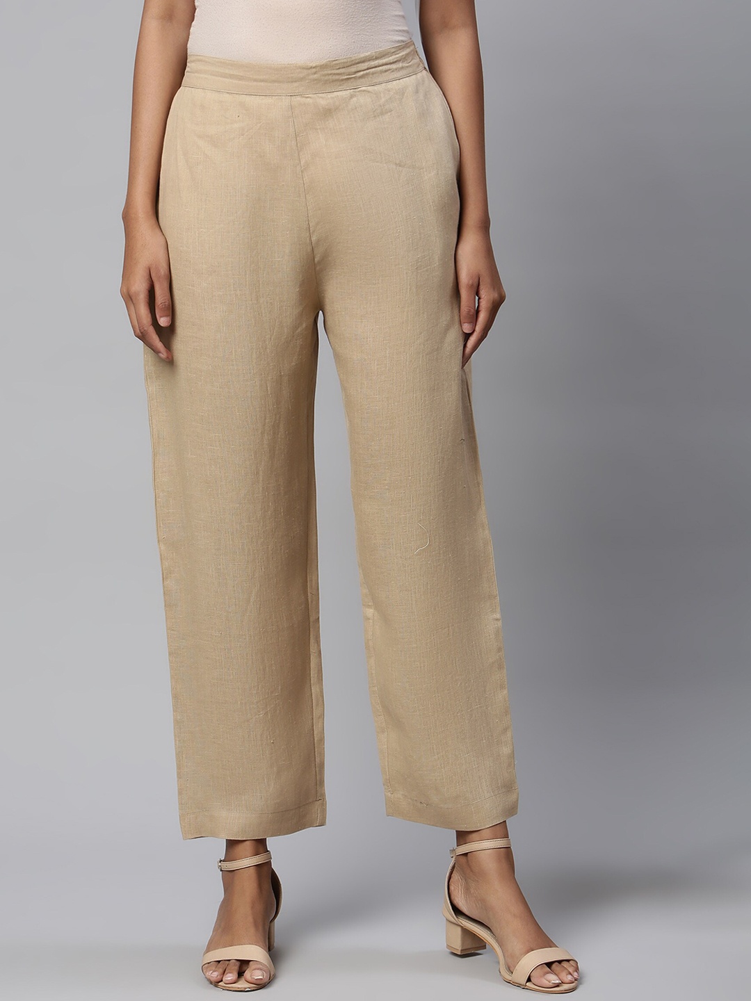 

Linen Club Woman Women Beige Sustainable Trousers