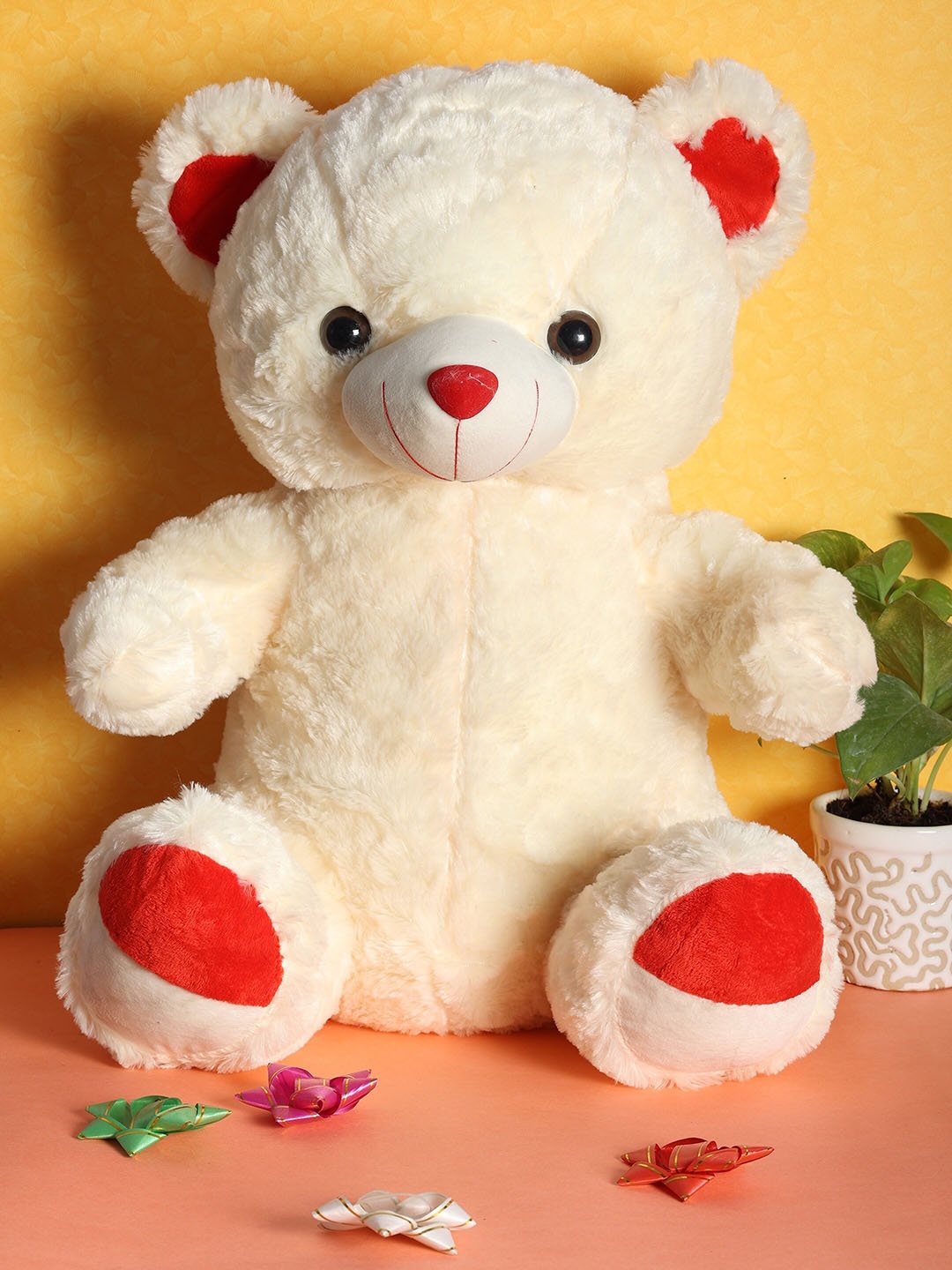 

SKYLOFTS Kids White & Red Teddy Bear Soft Toy