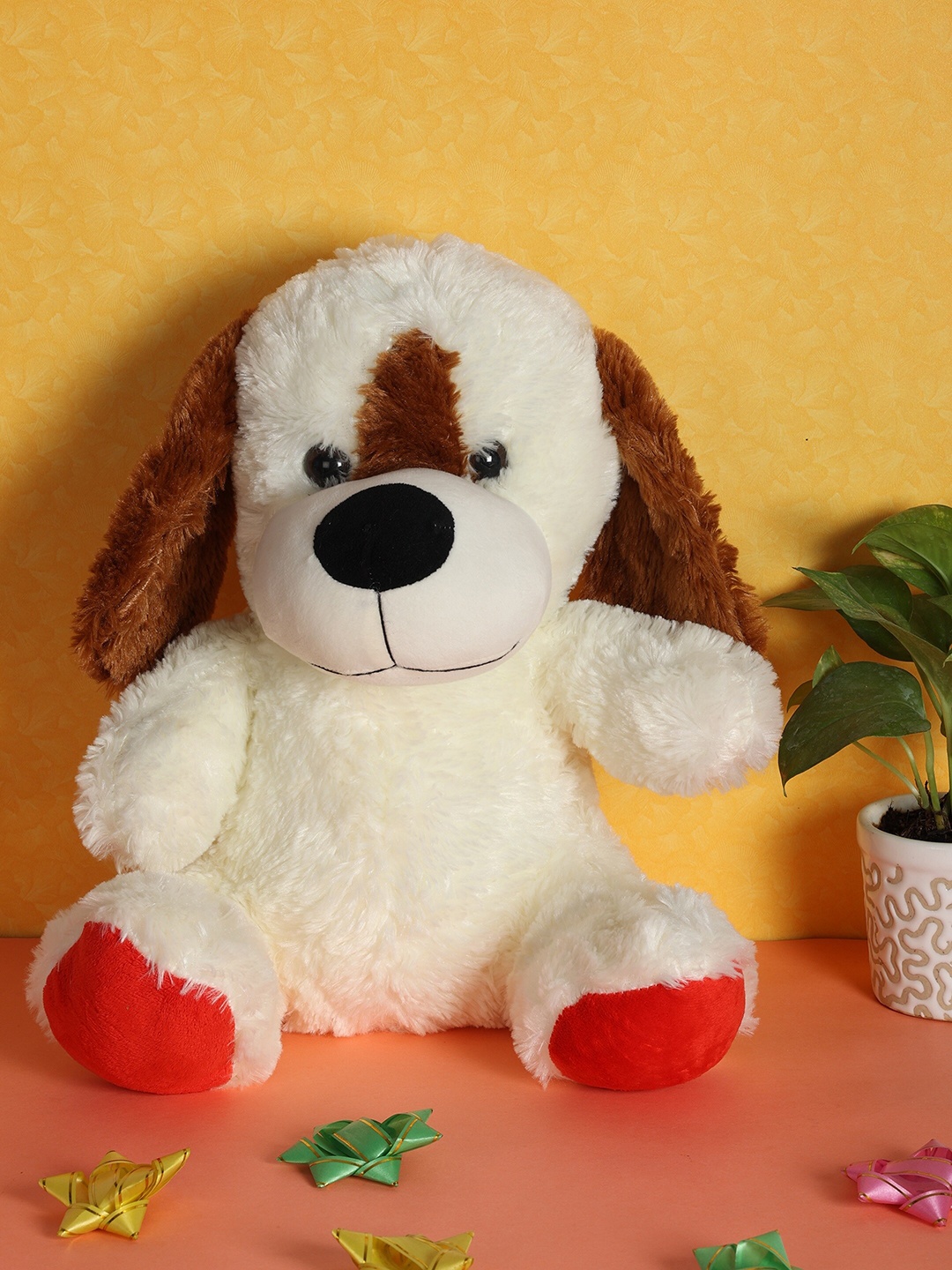 

SKYLOFTS Kids White & Brown Textured Dog Teddy Bear Soft Toy