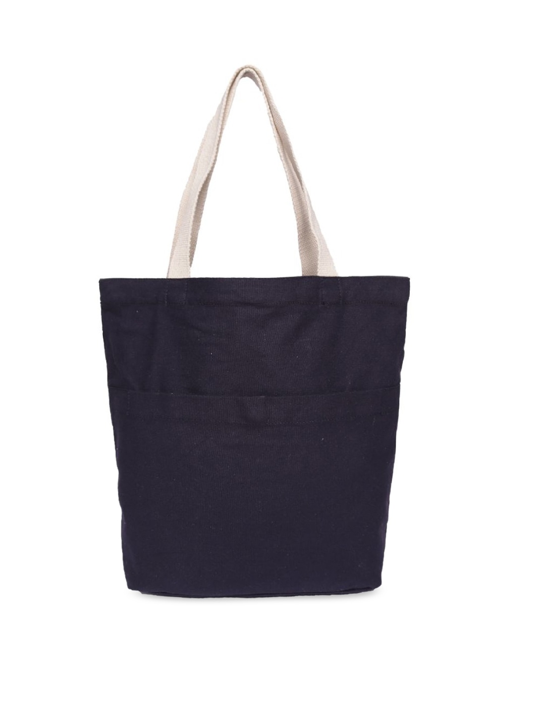 

ASTRID Navy Blue Oversized Shopper Tote Bag with Tasselled