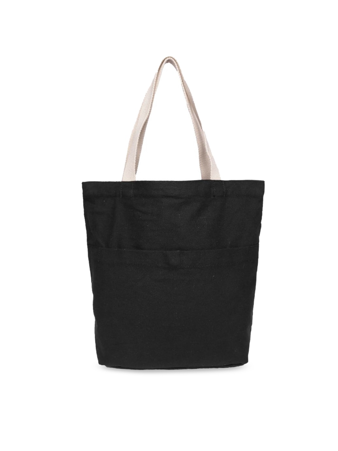 

ASTRID Black Oversized Cotton Shopper Tote Bag