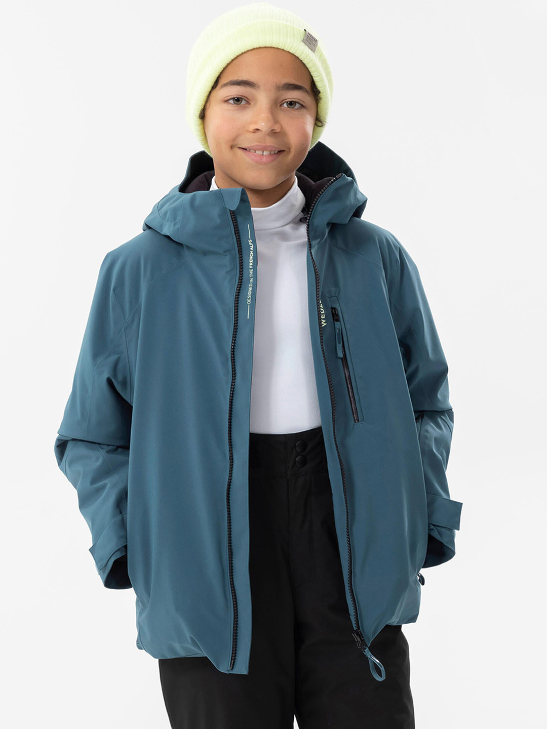

WEDZE By Decathlon Boys Blue Solid Hooded Polyester Bomber Jacket