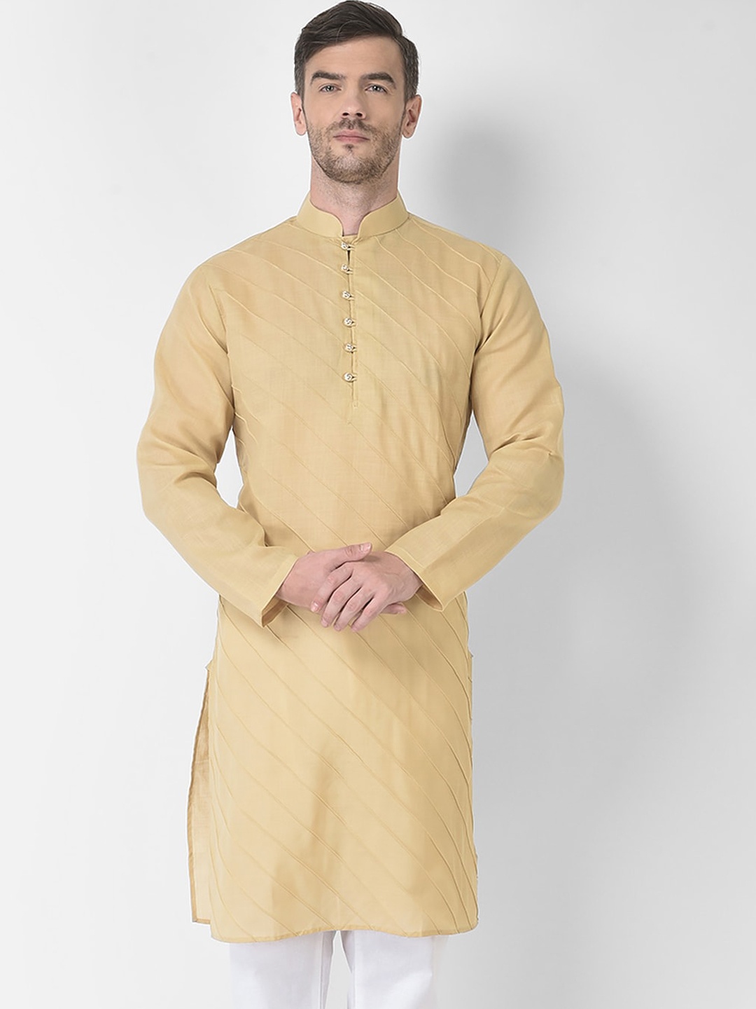 

SG LEMAN Men Brown Thread Work Kurta