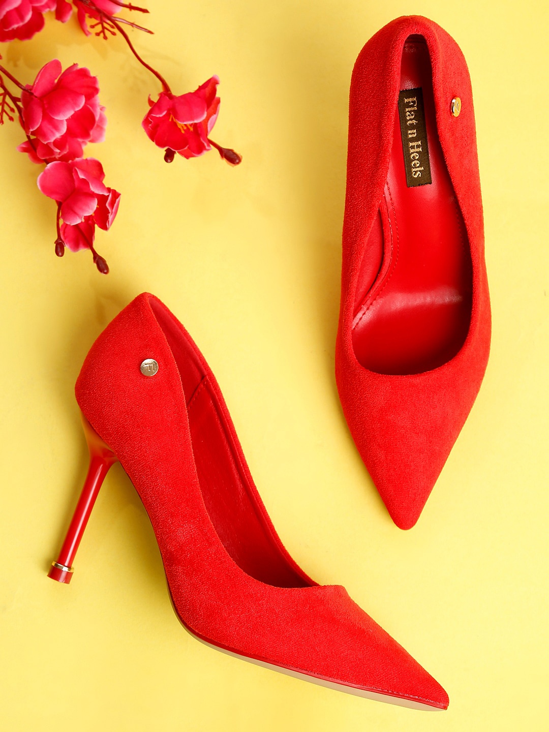 

Flat n Heels Suede Stiletto Pumps, Red