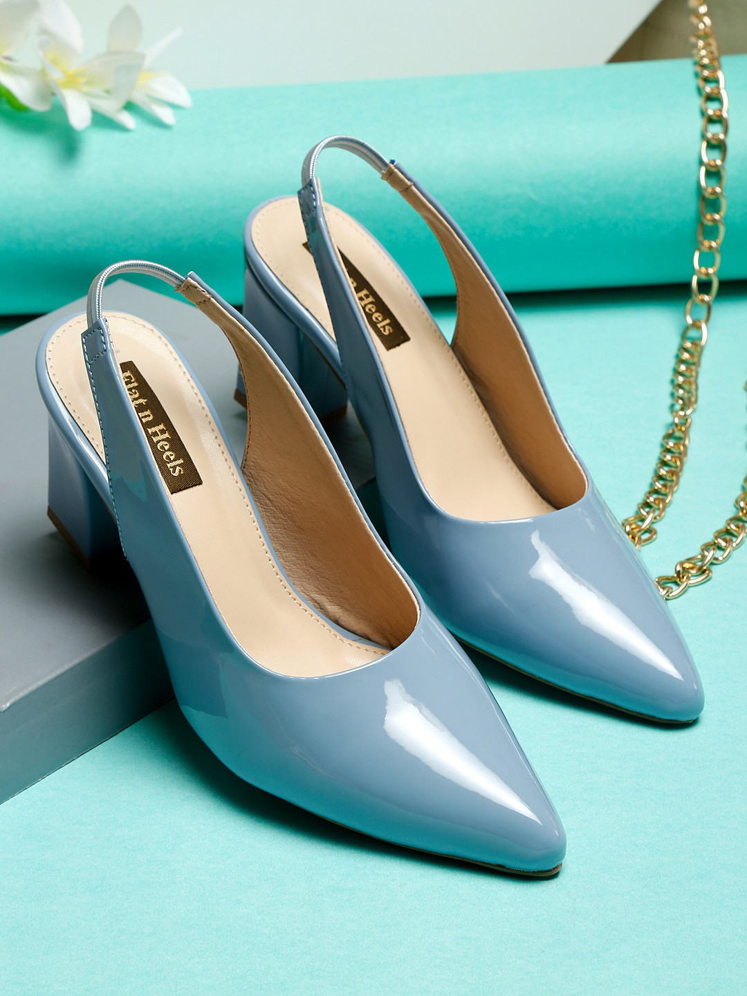 

Flat n Heels Women Block Pumps, Blue