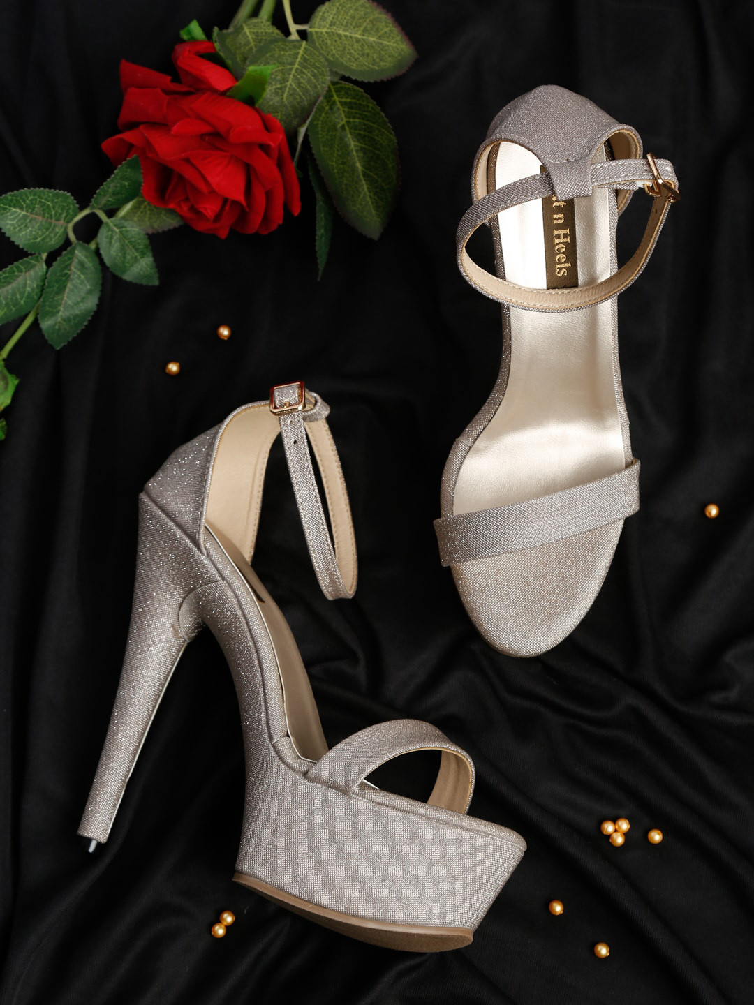 

Flat n Heels Gold-Toned Party Stiletto Heels