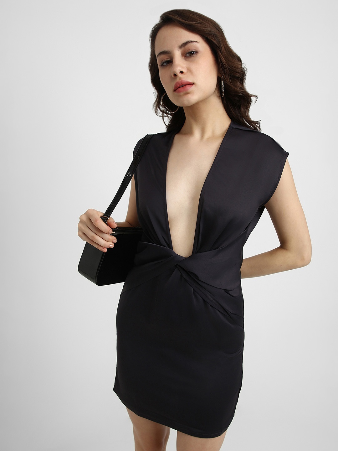 

FOREVER 21 Black Sold Bodycon Party Mini Dress