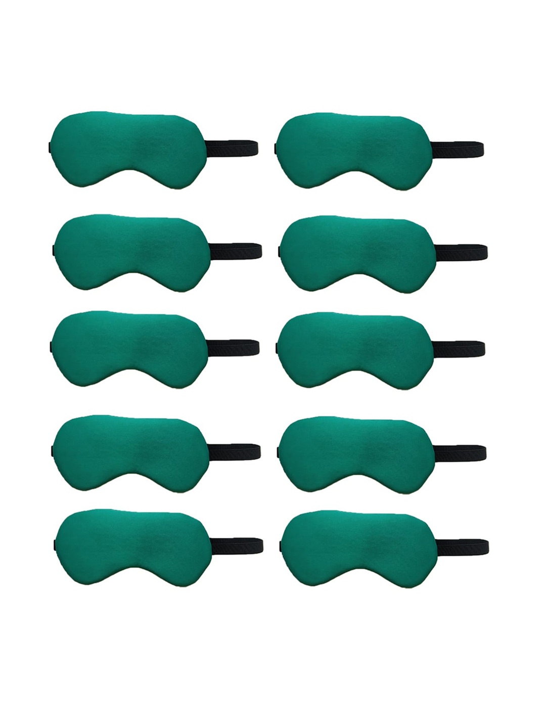 

Lushomes Set of 10 Green Solid Elasticated Eye Mask
