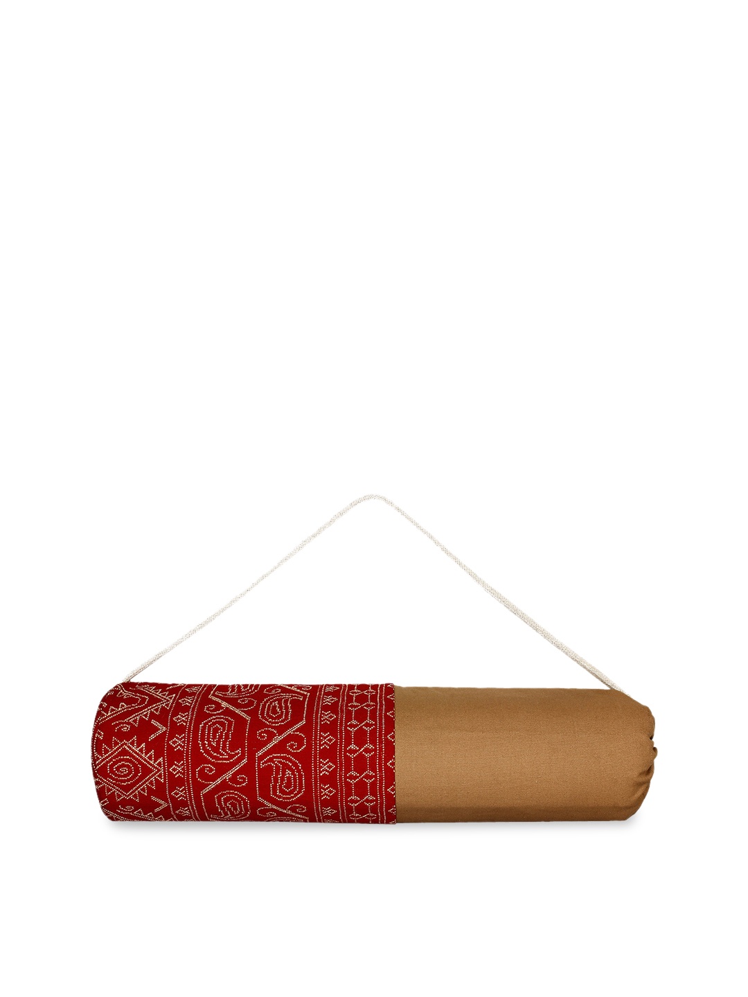 

Anekaant Beige & Red Printed Yoga Mat Bag