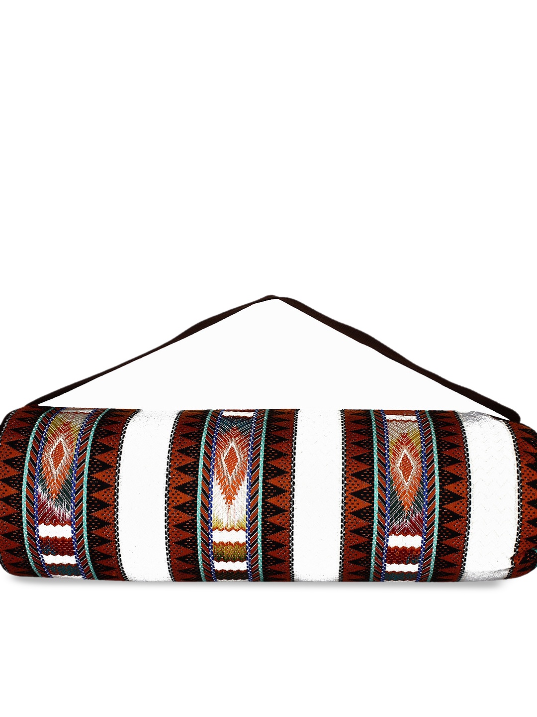 

Anekaant White & Brown Jacquard Yoga Mat Duffel Bag