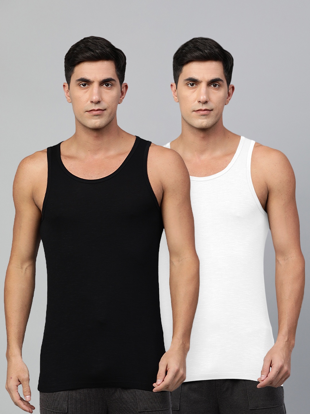 

Heelium Men Pack of 2 Bamboo Super Soft & Odour Free Comfort Fit Vest, White