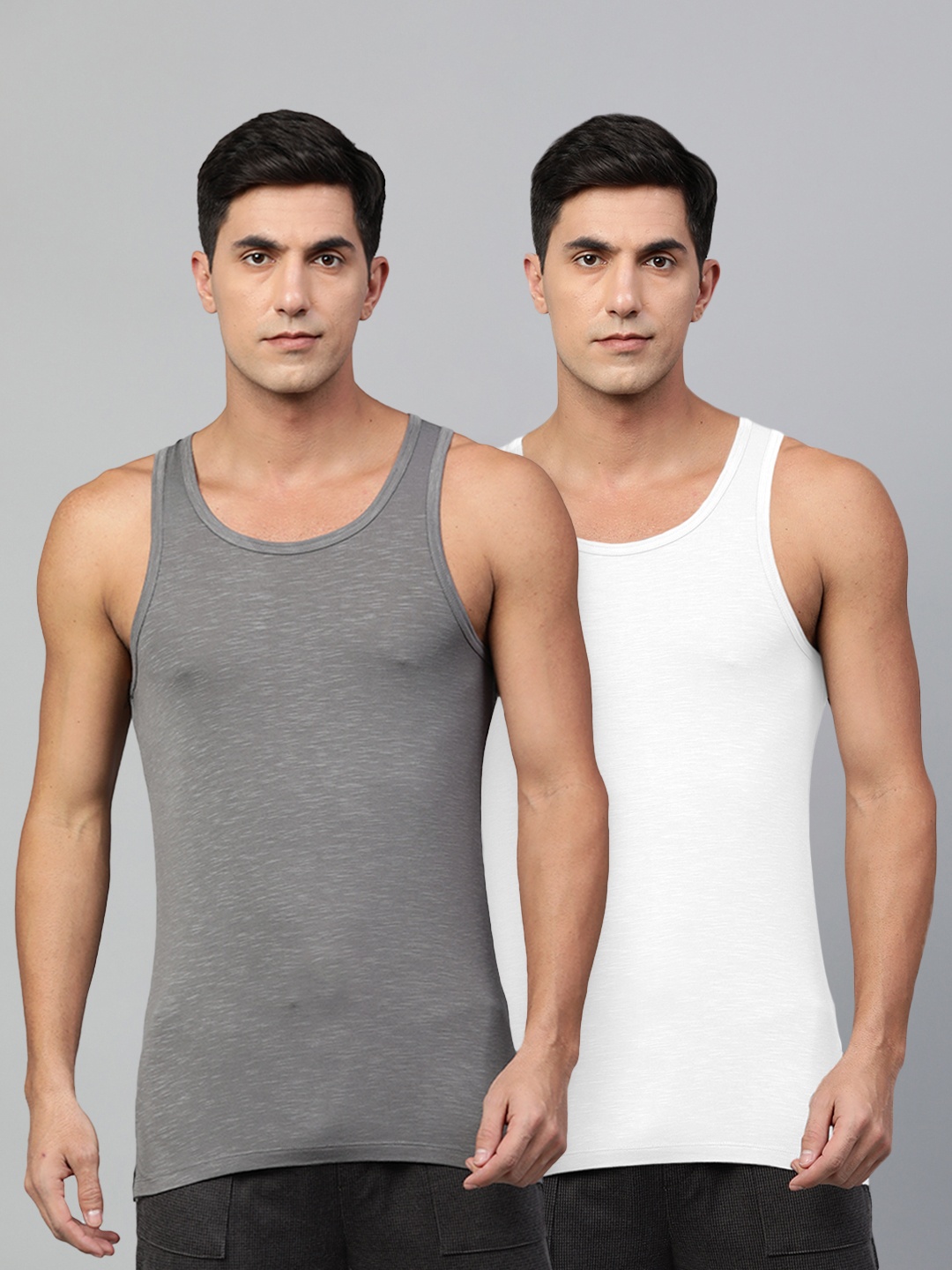 

Heelium Men Pack of 2 Bamboo Super Soft & Odour Free Comfort Fit Vest, White