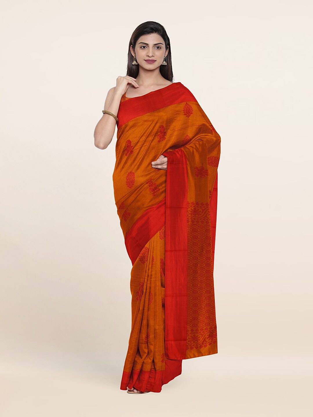 

Pothys Rust Woven Design Silk Cotton Saree