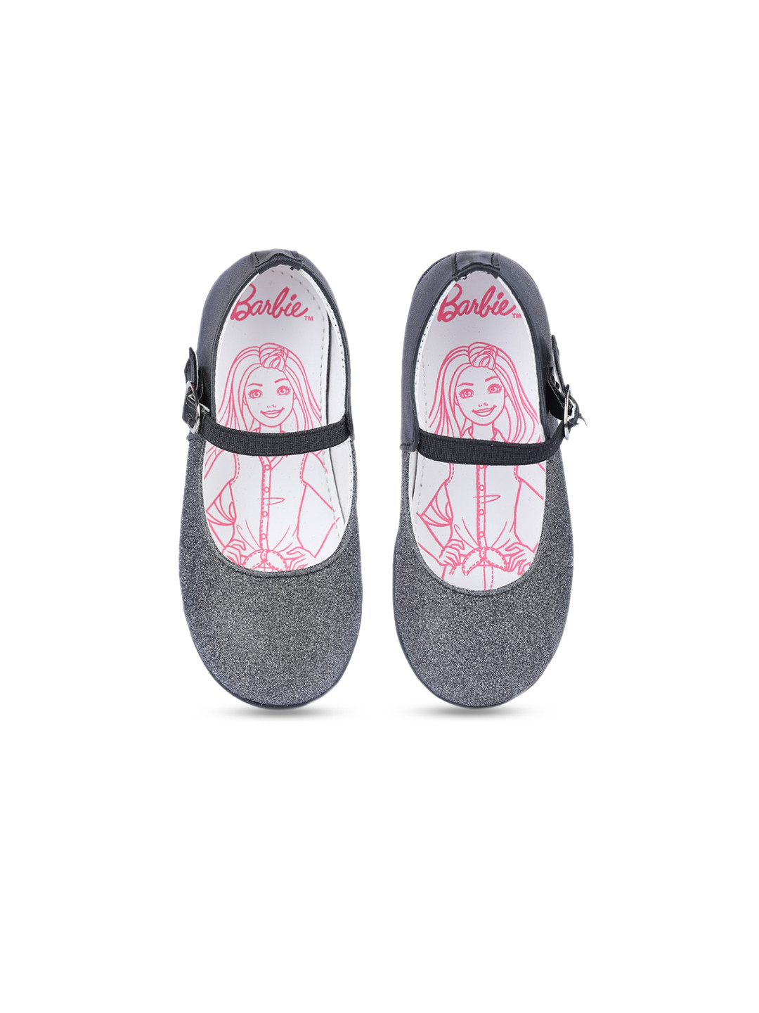 

toothless Girls Black Embellished Barbie Ballerinas