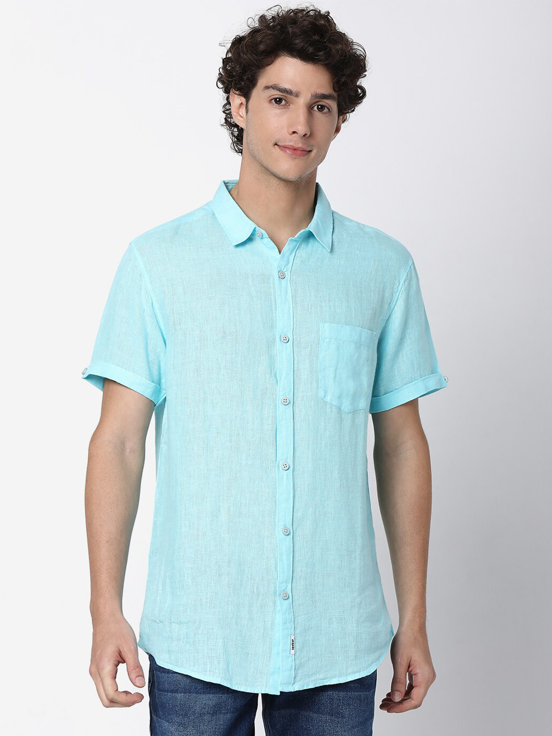 

SPYKAR Men Blue Classic Slim Fit Casual Shirt