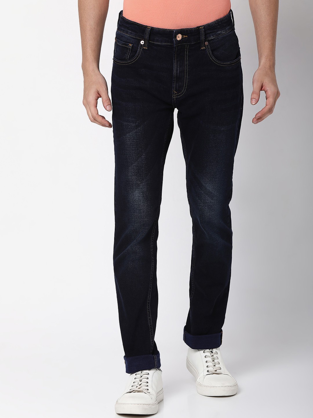

SPYKAR Men Blue Dark Shade Light Fade Mid-Rise Jeans