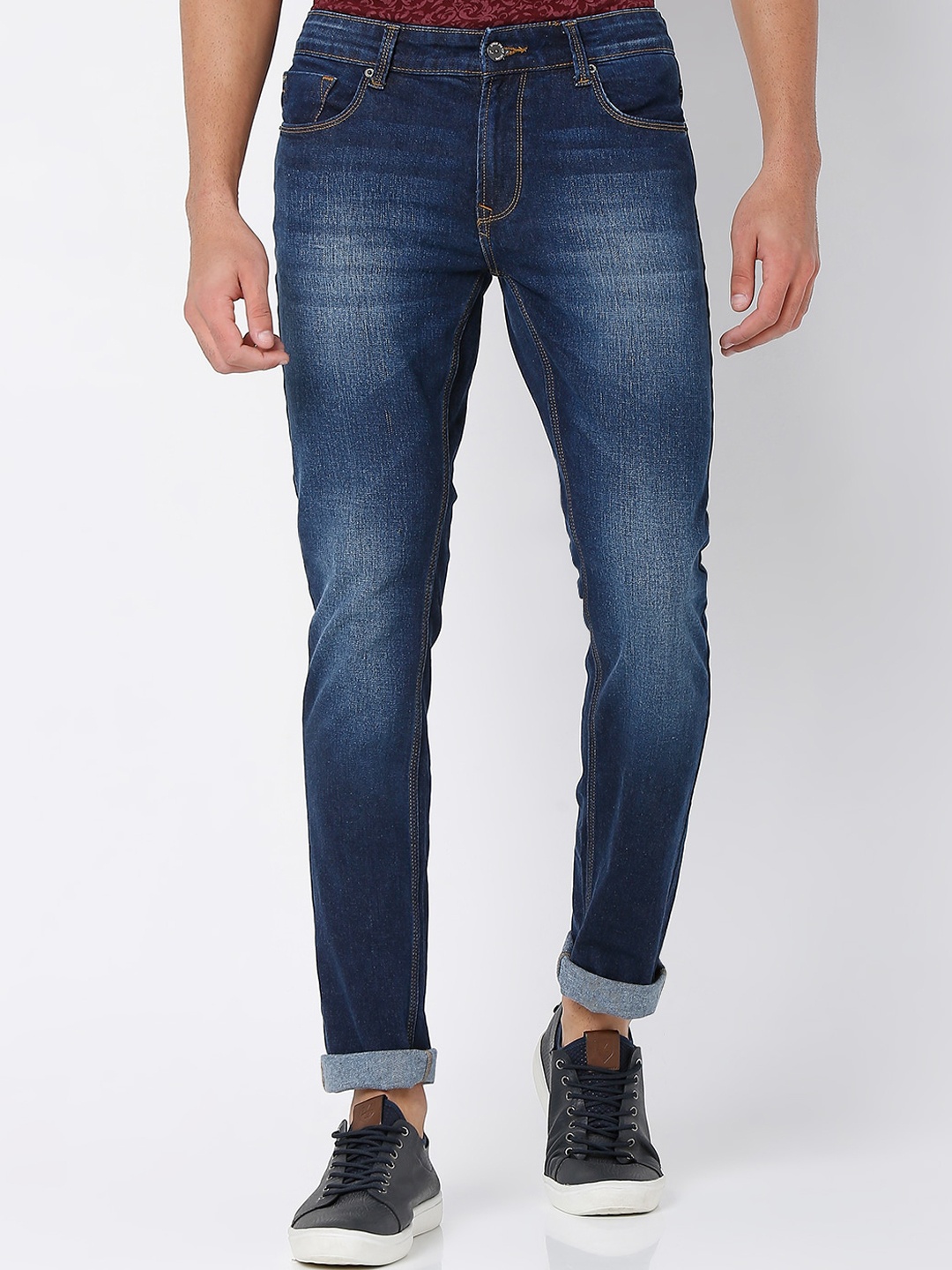 

SPYKAR Men Blue Medium Shade Heavy Fade Jeans