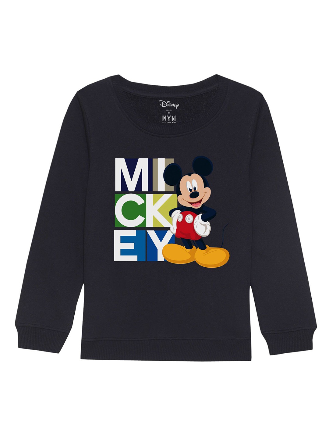 

Disney by Wear Your Mind Unisex Kids Navy Blue Printed Sweatshirt