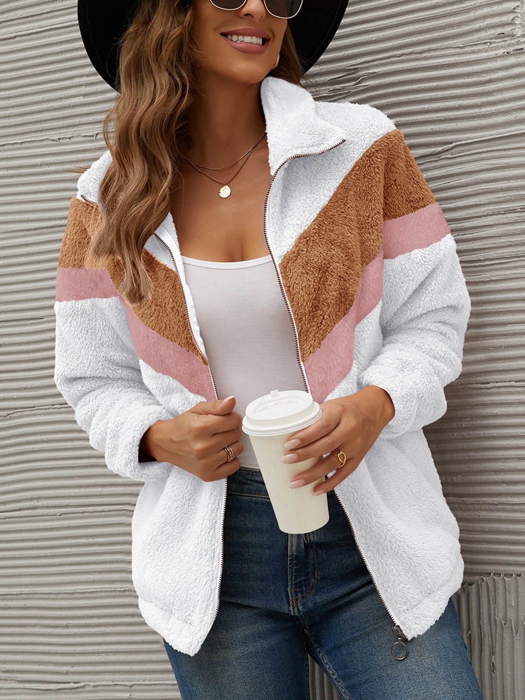 

BoStreet Women White Colourblocked Bomber Jacket