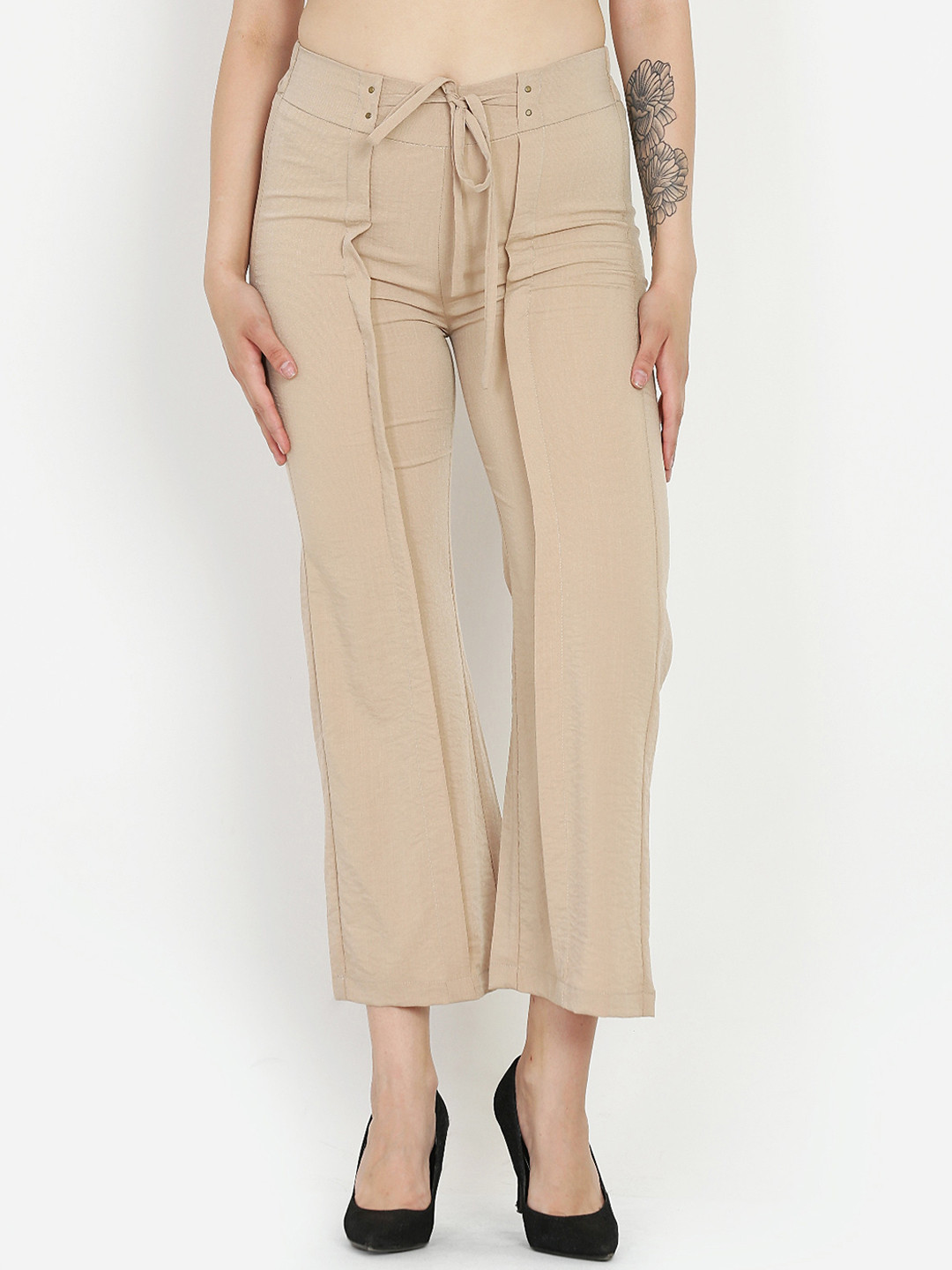 

Westwood Women Beige Relaxed Straight Leg Loose Fit Easy Wash Trouser