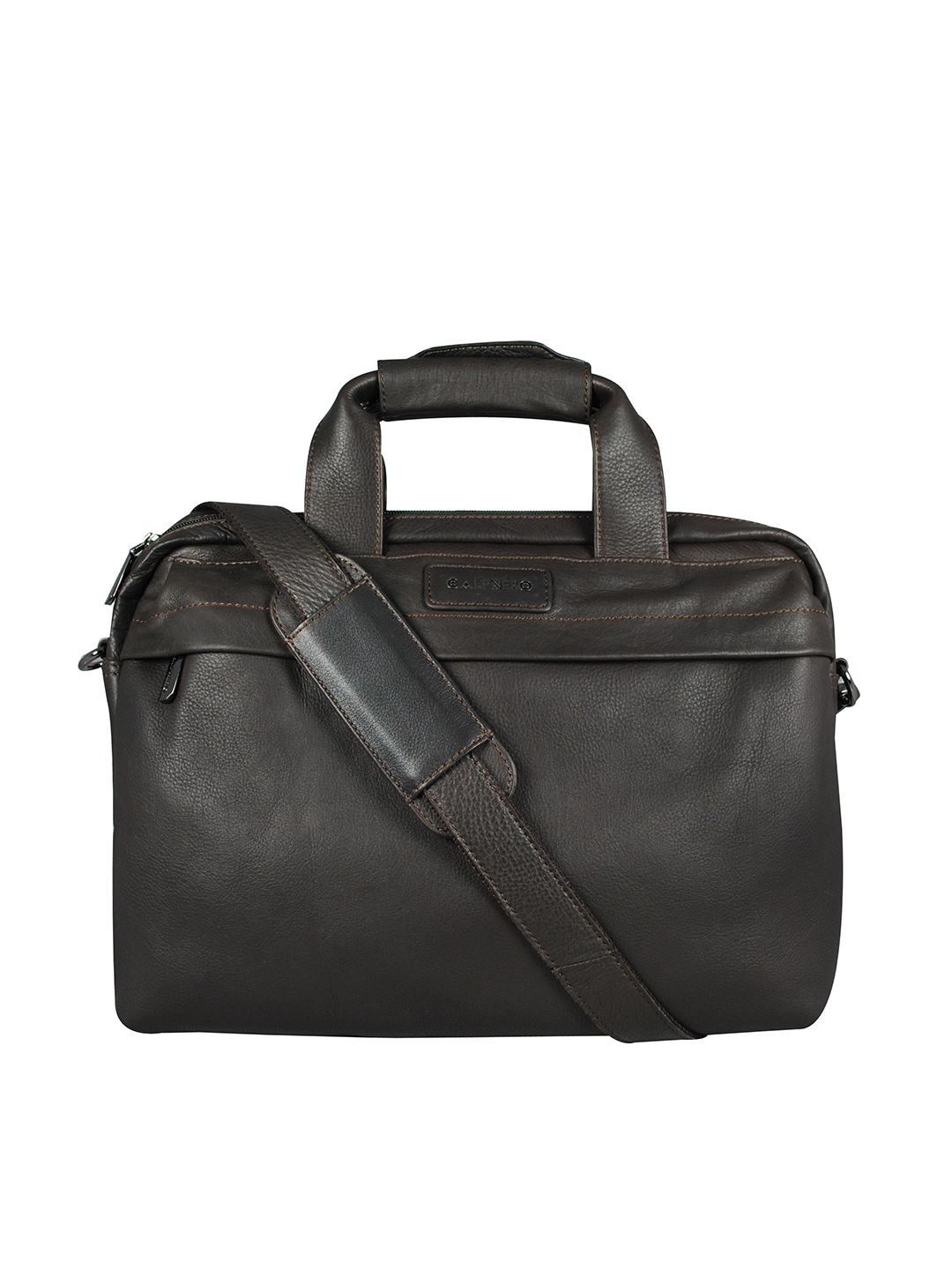 

CALFNERO Men Brown Textured Messenger Bag