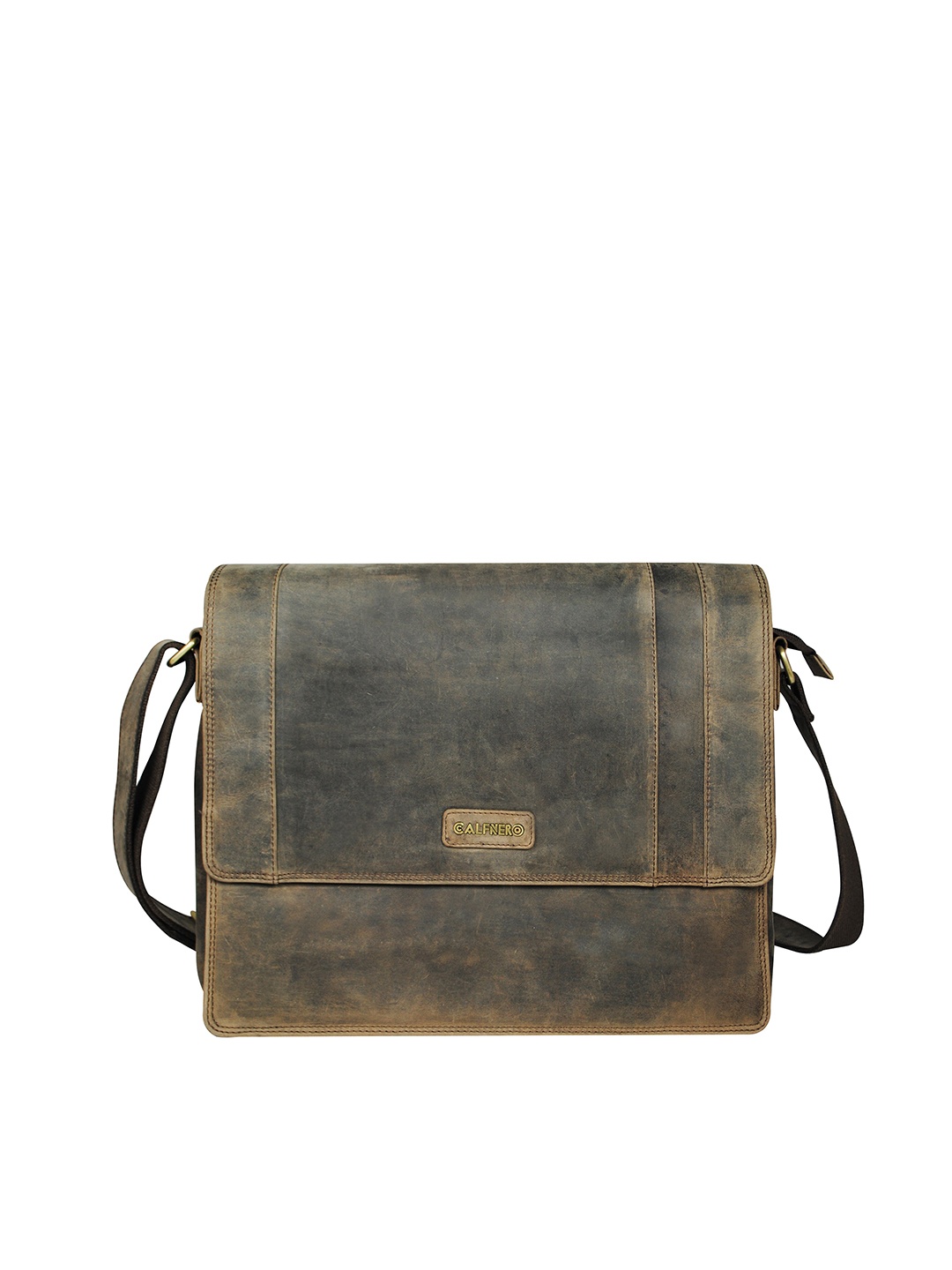 

CALFNERO Men Olive Green Messenger Bag