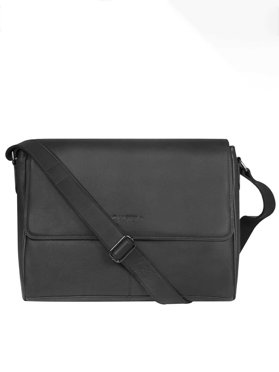 

CALFNERO Men Leather Messenger Bag, Black