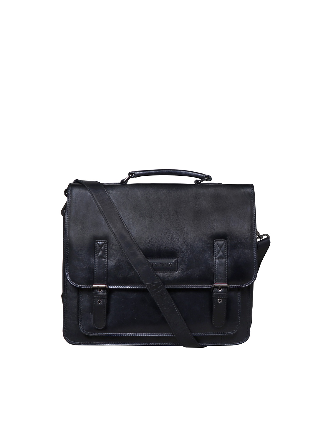 

CALFNERO Men Black Genuine Leather Messenger Portfolio Bag