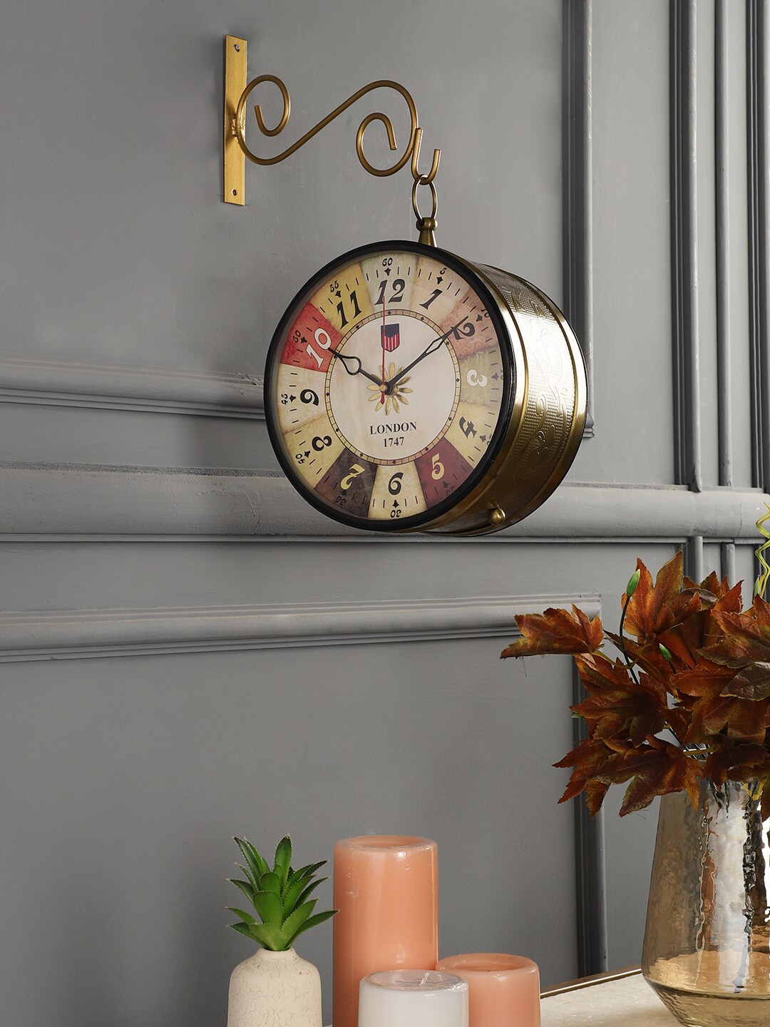 

EXIM DECOR Vintage Wall Clock, Gold
