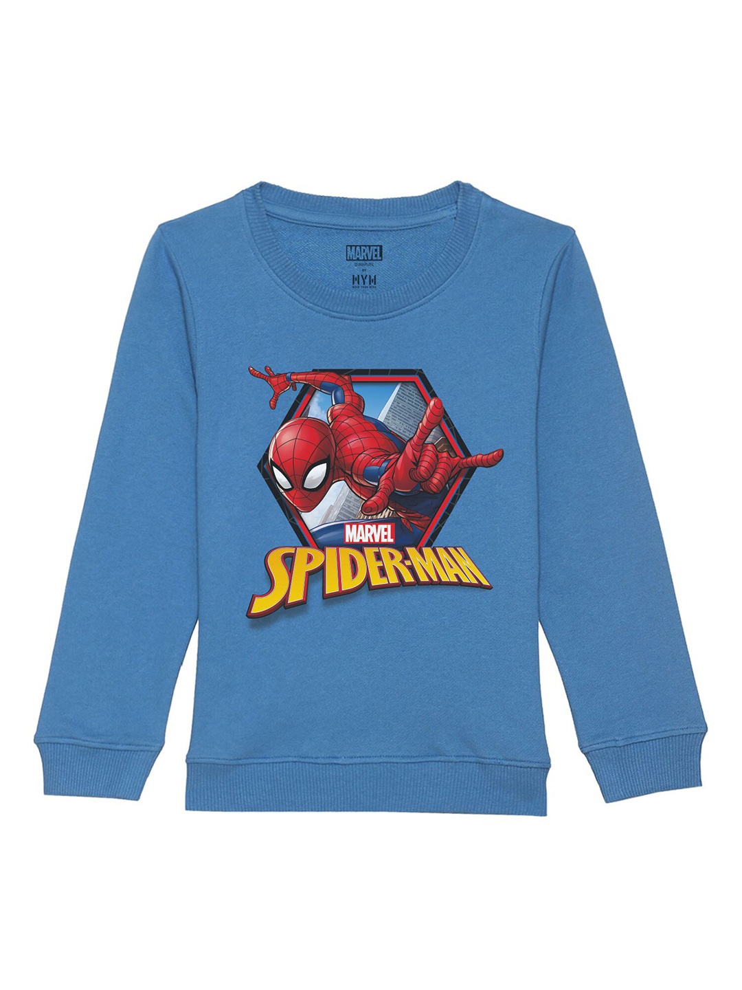 

Marvel by Wear Your Mind Kids Blue Printed Sweatshirt