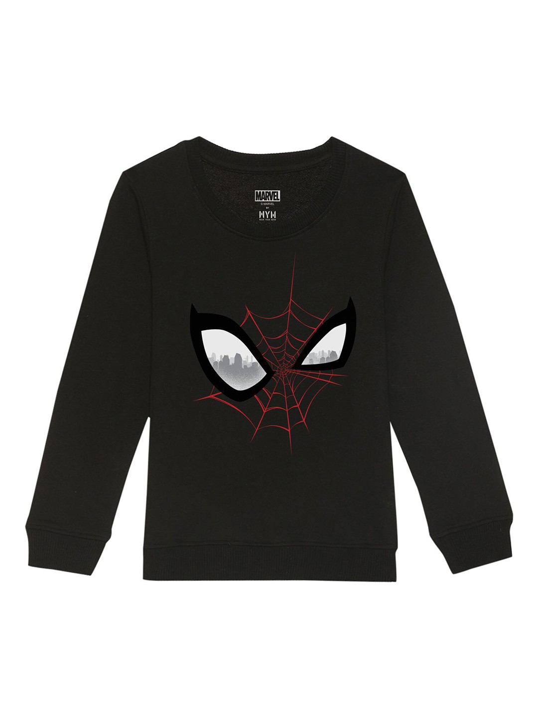 

Marvel by Wear Your Mind Kids Black Printed Sweatshirt