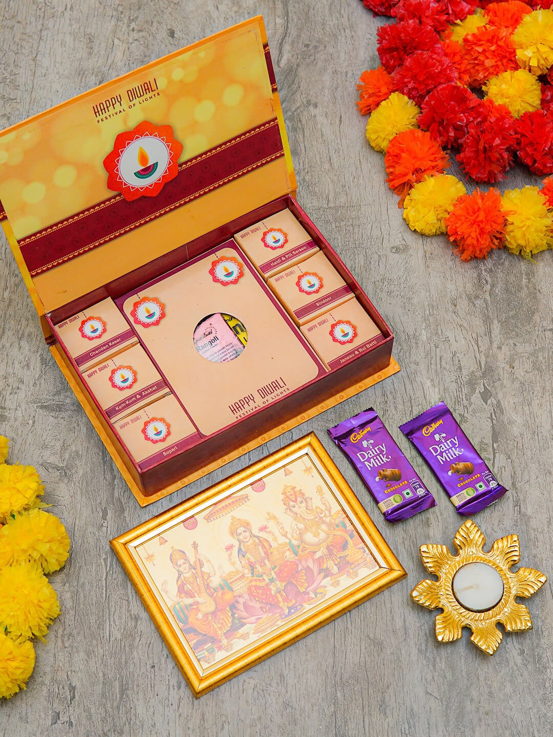 

StatueStudio Beige Diwali Pooja Samagri Kit