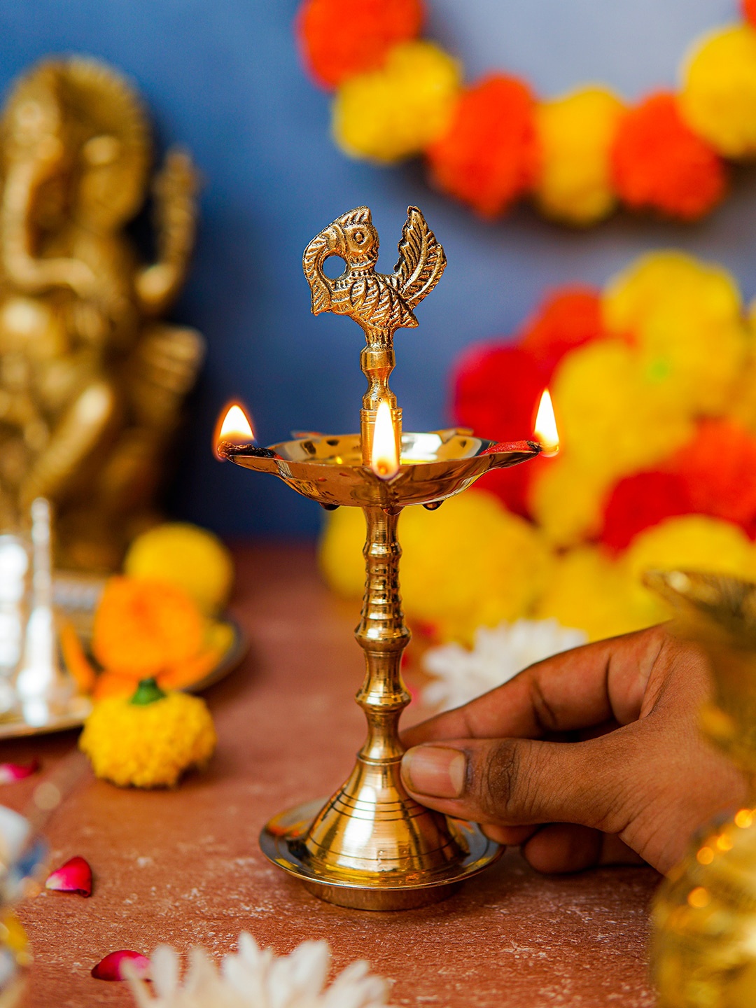 

StatueStudio Gold-Toned Solid Brass Diya