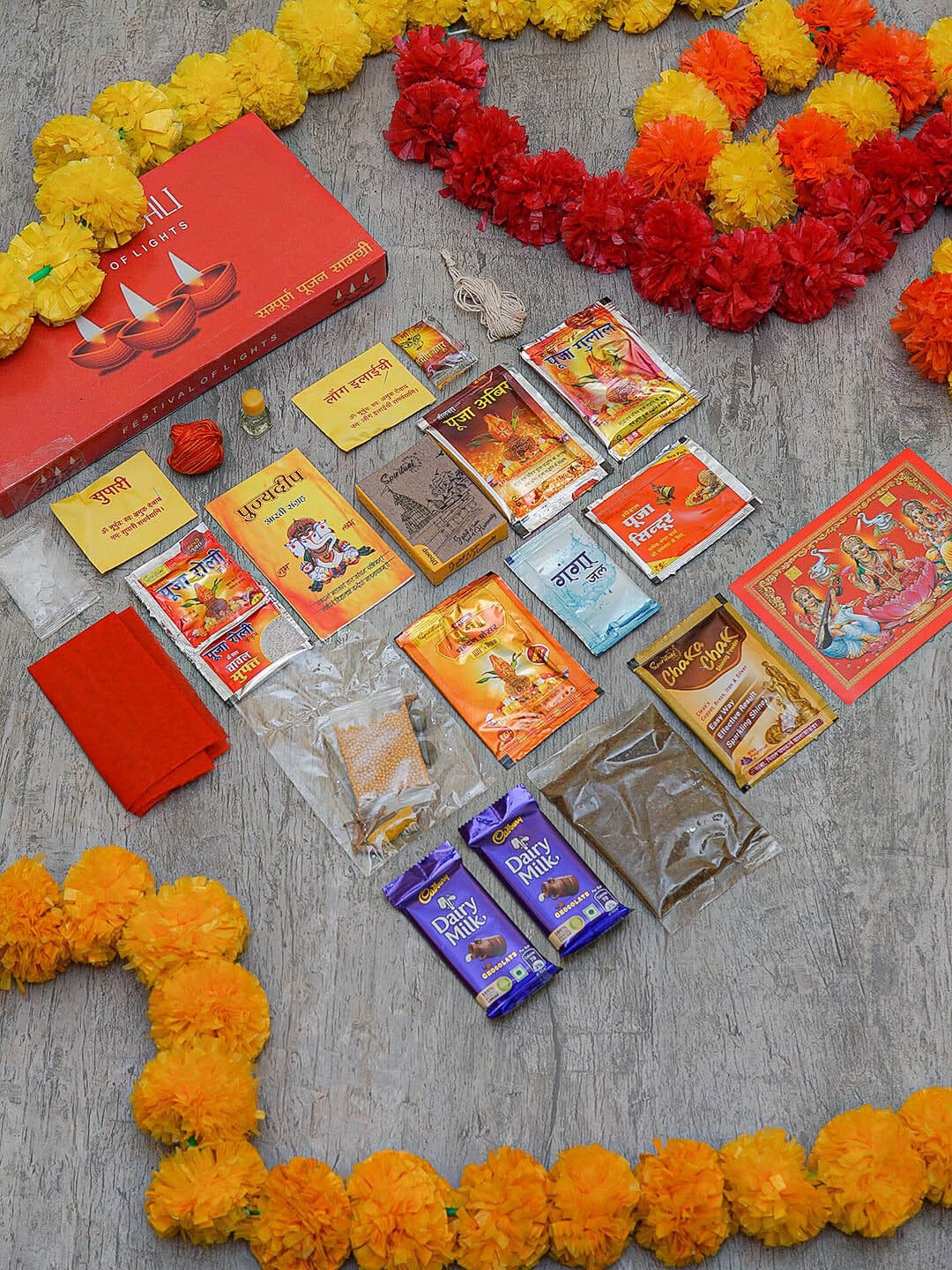 

StatueStudio Red Diwali Pooja Samagri Kit