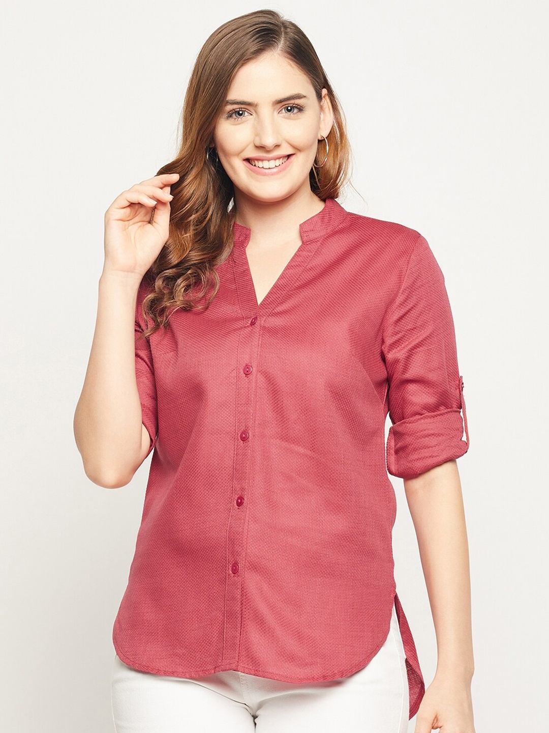 

Ruhaans Women Rust Classic Casual Shirt