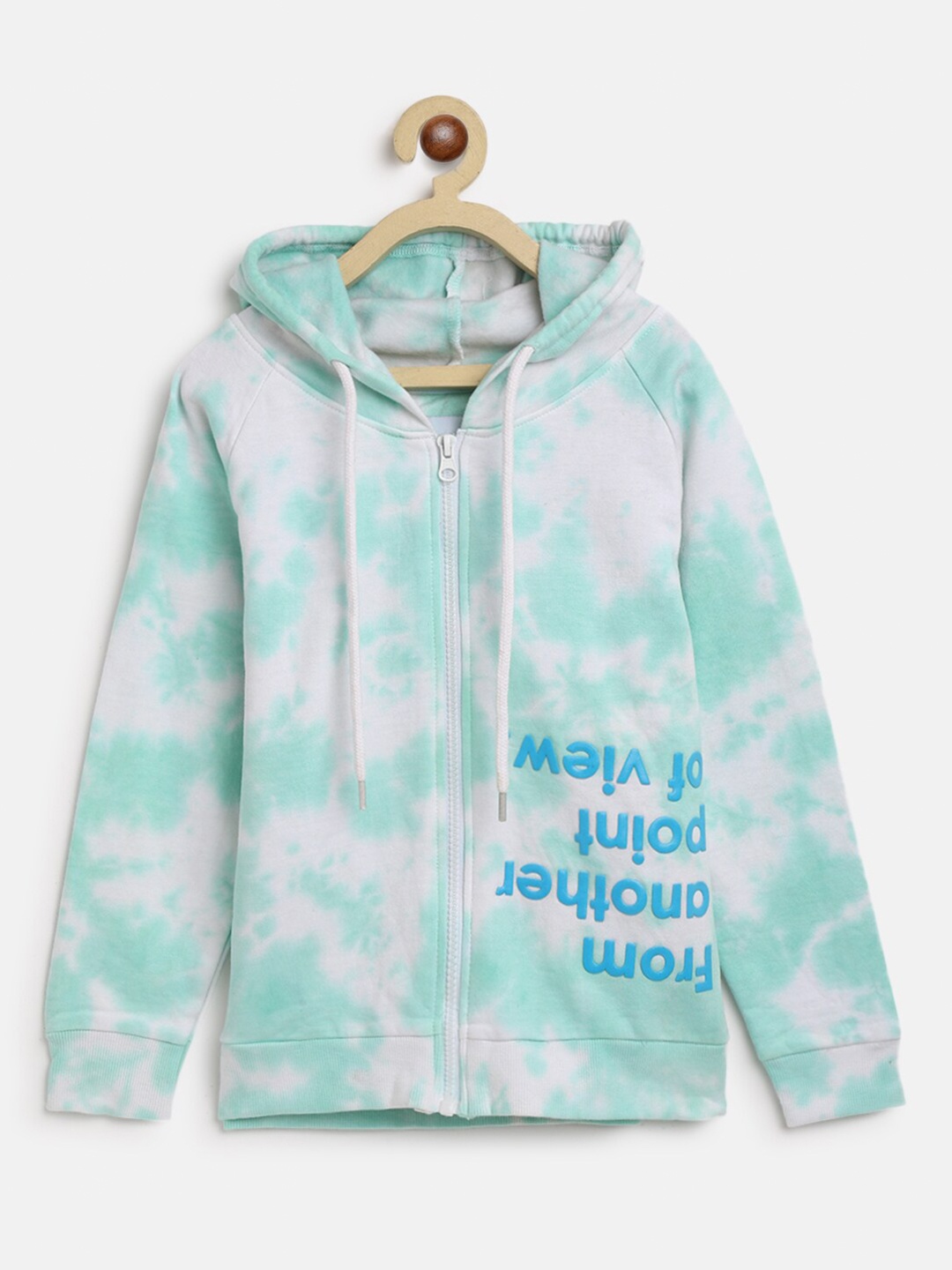 

TALES & STORIES Boys Green Printed Hooded Sweatshirt