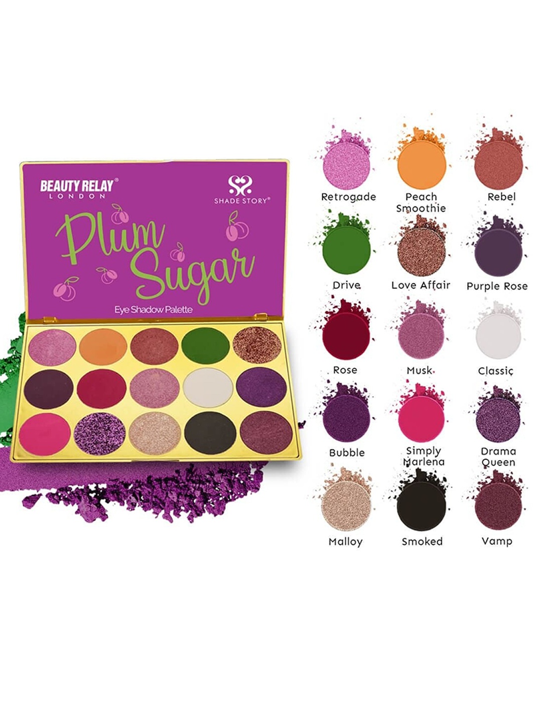 

BeautyRelay London Shade Story Eyeshadow Palette 45 g - Plum Sugar, Multi