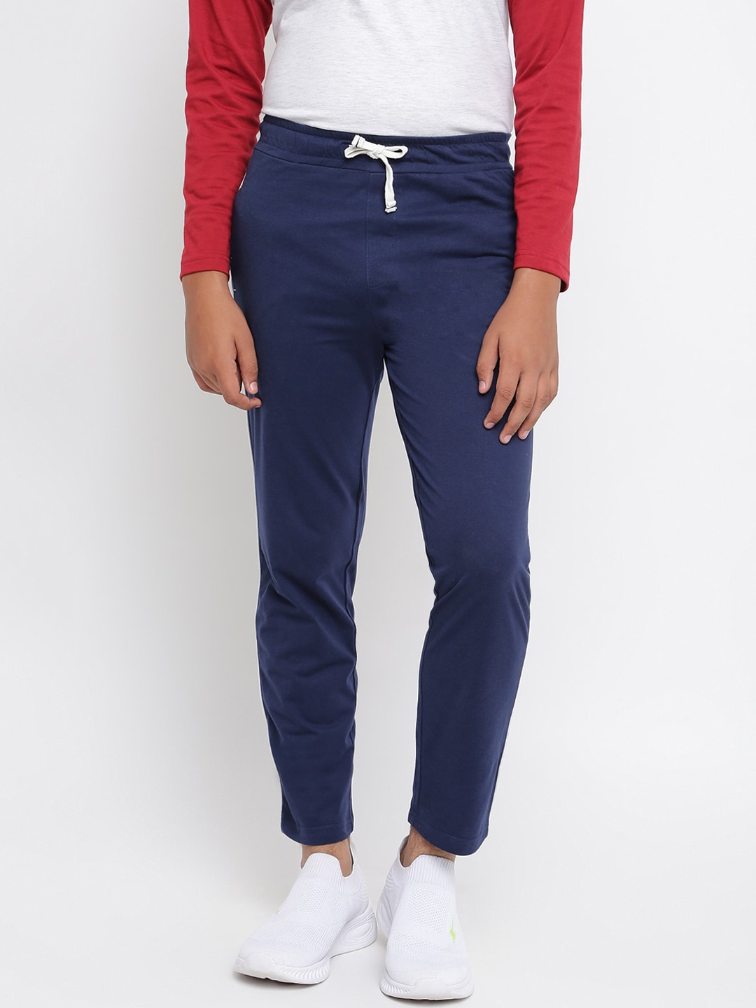 

Lil Tomatoes Boys Navy Blue Solid Drawstring Track Pants