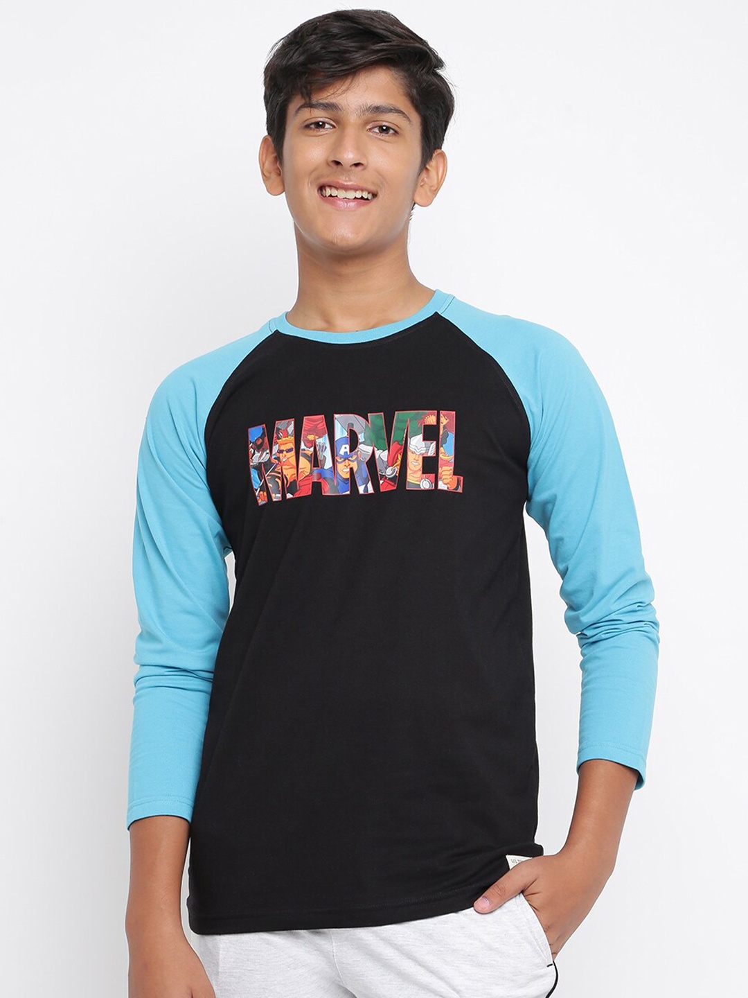 

Lil Tomatoes Boys Black & Blue Printed T-shirt