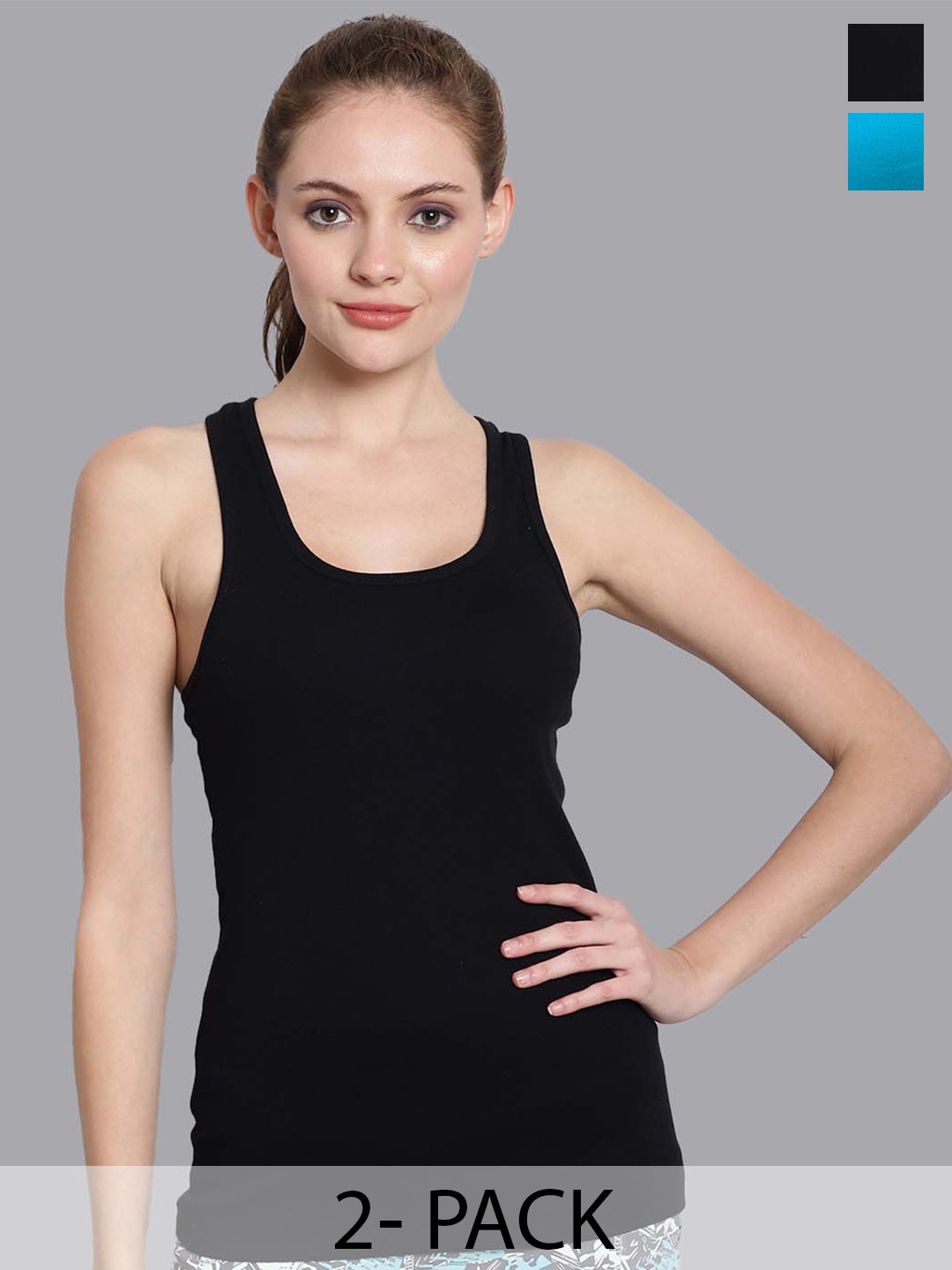 

Friskers Pack of 2 Black & Blue Tank Top